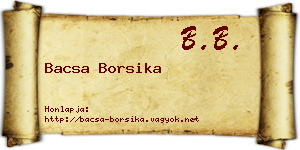Bacsa Borsika névjegykártya